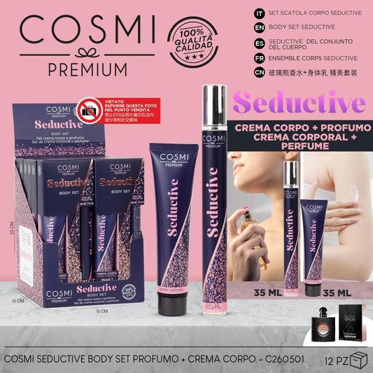 SET SEDUCTIVE 35+35ML COSMI – Cuidado corporal con aroma irresistible y toque de lujo